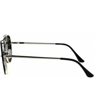 Rimless Luxury Rimless Designer Mod Metal Rim Pilots Sunglasses - Silver Mirror - CY187W5ME29 $9.80