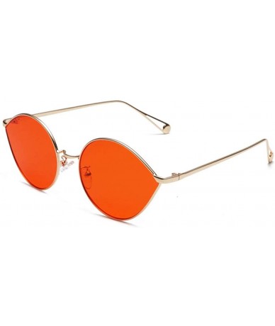 Sport Personalized water drop sunglasses for men and women metal sunglasses retro sunglasses-Golden frame orange - C8197ZSQ4D...