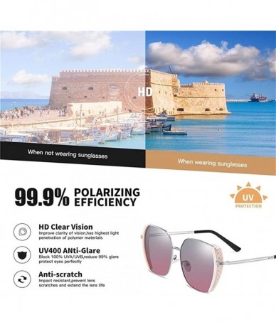 Oversized Women Oversized Polarized Gradient Lens Sunglasses Female Designer Square Sun glasses for Ladies Goggle UV400 - C01...