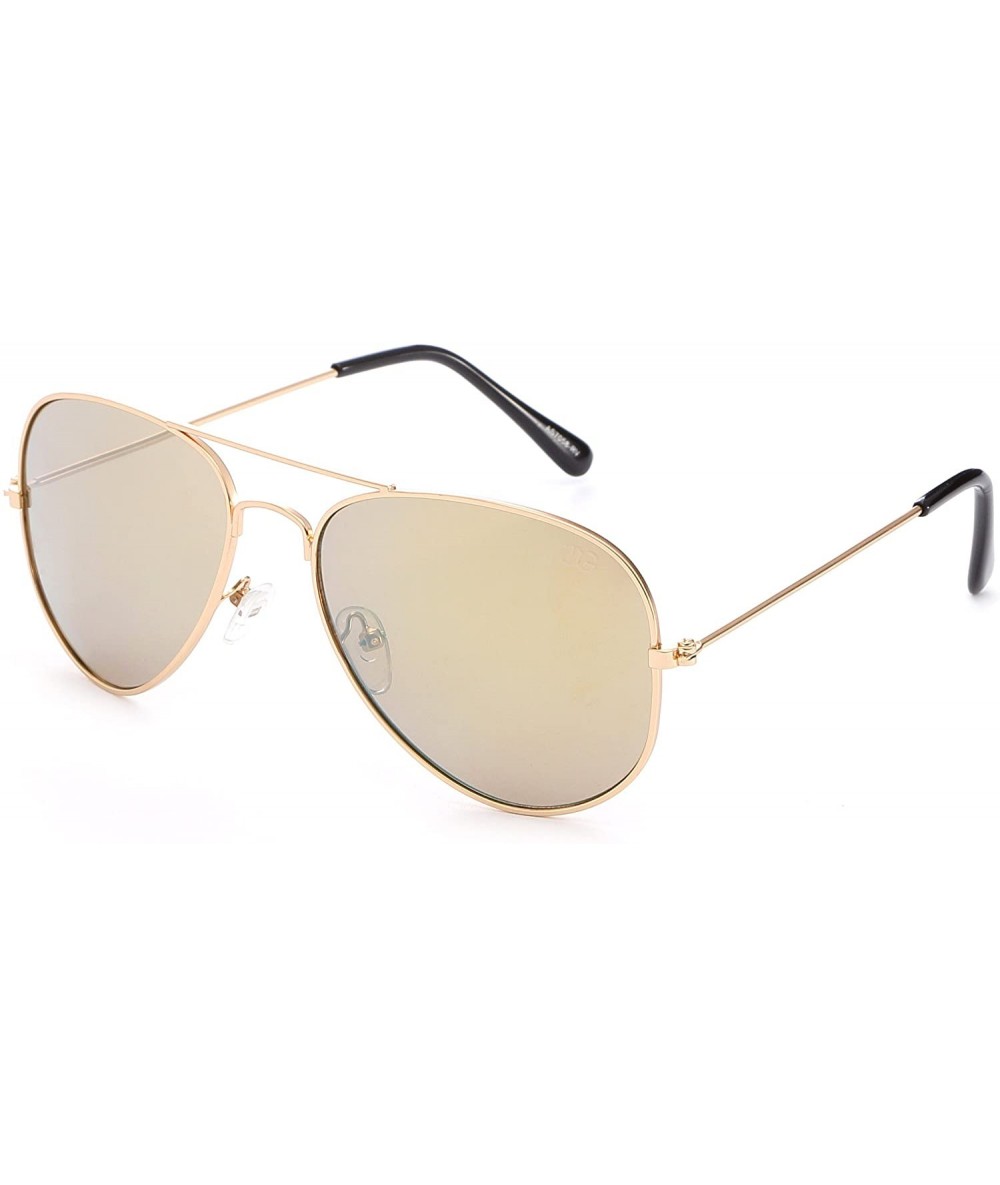 Aviator Newbee Fashion Classic Sunglasses Protection - Gold/Yellow/Black - C912IODIH2T $10.93