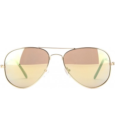 Aviator Newbee Fashion Classic Sunglasses Protection - Gold/Yellow/Black - C912IODIH2T $10.93