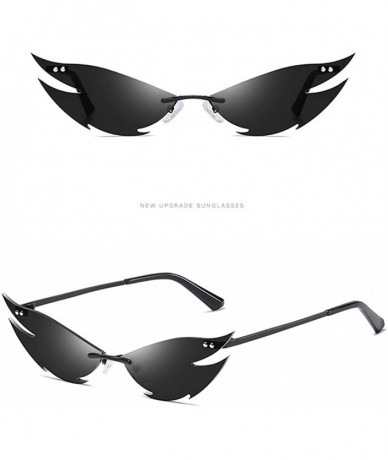 Aviator Sunglasses Polarized Protection Frameless Colorful - Black C - CX1983QECAE $10.62