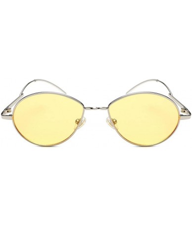 Oversized Women's Retro Cat Eye Oval Shades Frame UV Protection Polarized Sunglasses - D - C618E7L339M $13.83