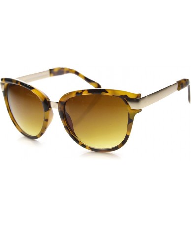 Cat Eye Womens Cat Eye Sunglasses With UV400 Protected Gradient Lens - Yellow-tortoise / Amber - CM122XJO2DX $14.87
