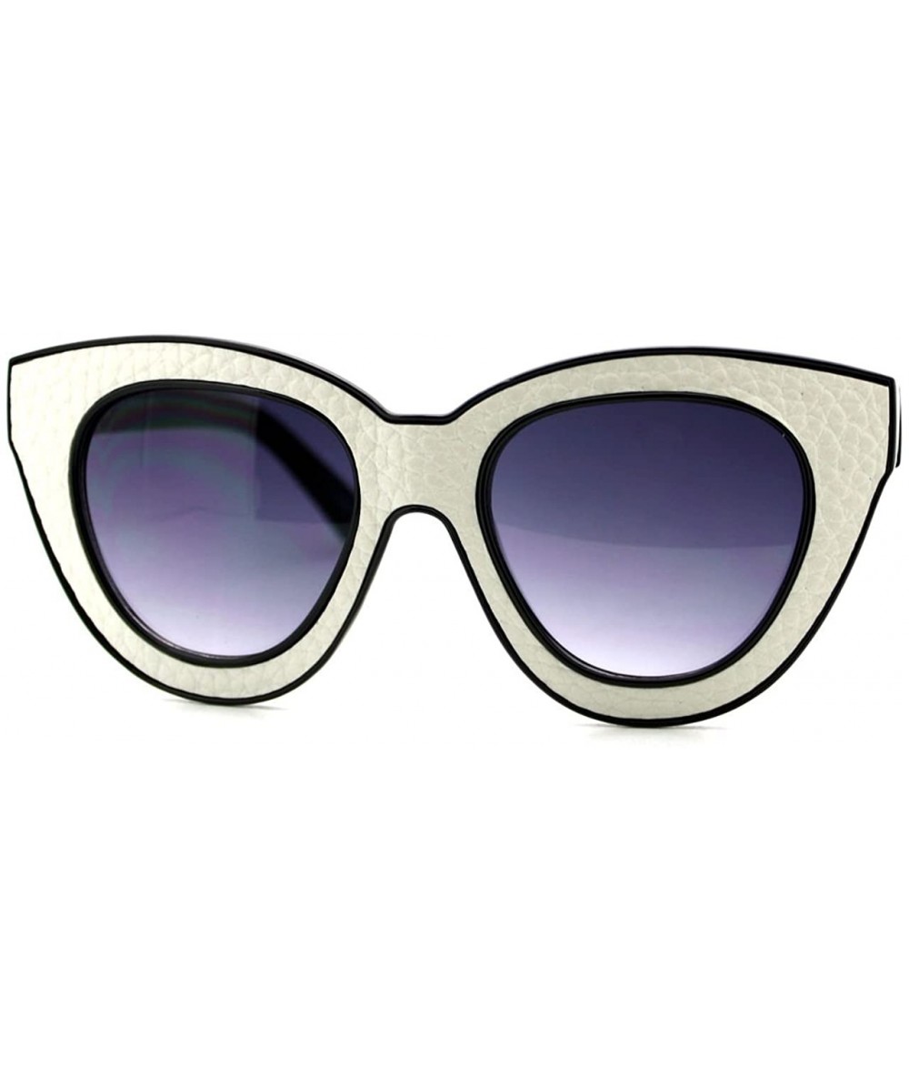 Oversized Celebrity Fashion Womens Sunglasses Vintage Couture Stylish Eyewear - White - CN124KDA64N $11.27