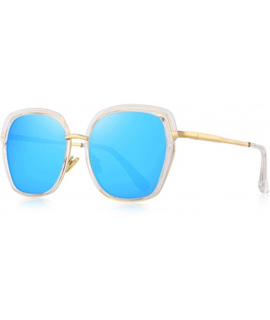 Square Vintage Oversized Shield Frame Women's Polarized Sunglasses Holiday Sunglasses for Women with Gift Box O6371 - CT18H39...