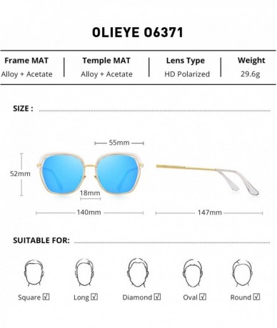 Square Vintage Oversized Shield Frame Women's Polarized Sunglasses Holiday Sunglasses for Women with Gift Box O6371 - CT18H39...