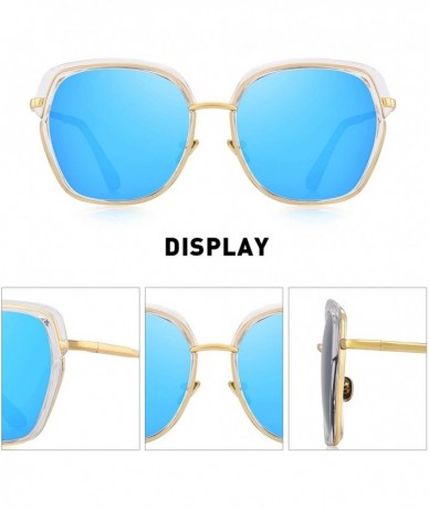 Square Vintage Oversized Shield Frame Women's Polarized Sunglasses Holiday Sunglasses for Women with Gift Box O6371 - CT18H39...