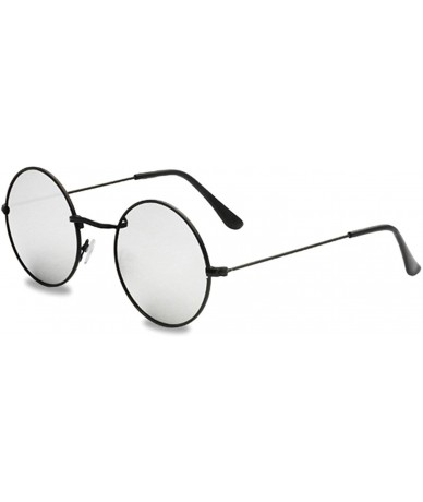 Oversized Vintage style Round Sunglasses for Women Plastic Resin UV 400 Protection Sunglasses - Black Silver - C218SZTSEKG $2...