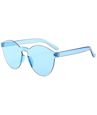 Round Unisex Fashion Candy Colors Round Outdoor Sunglasses Sunglasses - Light Blue - CB199S04O2U $18.05