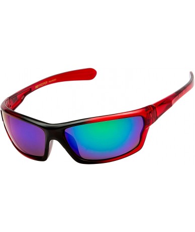 Sport Polarized Wrap Around Sports Sunglasses - Red - Mystic Mirror - CU18CSW0XQ4 $11.81