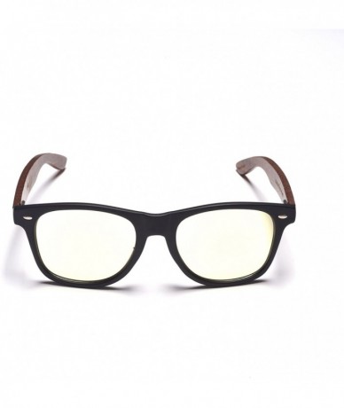 Round Bamboo Wood Sunglasses with Polarized Lens Sunglasses Wood Sunglasses For Men SD6410 - Black 1 - C118Q8WM046 $11.54