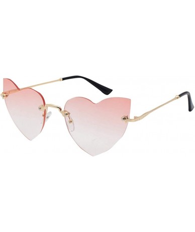 Rimless Heart Sunglasses Rimless Thin Lovely Heart Style for Women (Pink) - CA196ILYKT0 $7.44