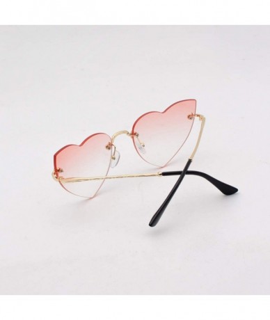 Rimless Heart Sunglasses Rimless Thin Lovely Heart Style for Women (Pink) - CA196ILYKT0 $7.44