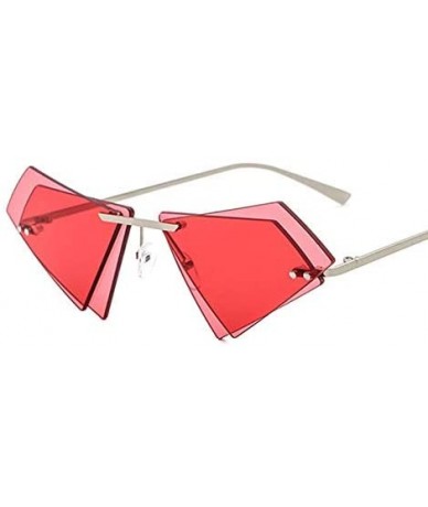 Rectangular Unique Rimless Sunglasses Women Men Red Yellow Pink Sun Glasses Double Lens Shades - C6-gold-clear - CO18Y8GWH74 ...