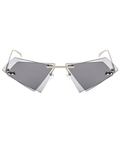 Rectangular Unique Rimless Sunglasses Women Men Red Yellow Pink Sun Glasses Double Lens Shades - C6-gold-clear - CO18Y8GWH74 ...