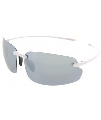 Square Island Sol Polarized Sunglasses Rimless TR90 Lightweight for Men and Women - White Frame - CH185DOHD0C $23.94