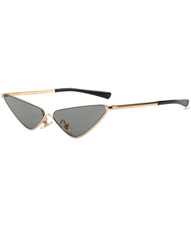 Cat Eye Small Semi-Rimless Cat Eye Sunglasses for Women Metal Frame UV400 - C5 Yellow - CY198820DQY $13.34