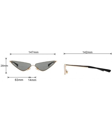 Cat Eye Small Semi-Rimless Cat Eye Sunglasses for Women Metal Frame UV400 - C5 Yellow - CY198820DQY $13.34