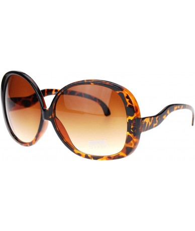 Round Extra Large Oversized Curved Drop Temple Womens Butterfly Fashion Sunglasses - Tortoise - C711SD066NV $23.57
