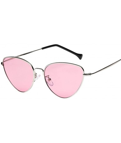 Sport Polarized Cat Eye Sunglasses Retro Oversized Pop Goggles UV Protection Sun Glasses For Female Ladies - Pink - CX18SZ45A...