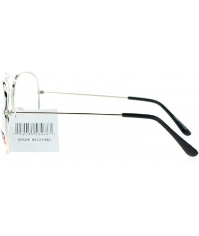 Aviator Classic Wire Rim Tear Drop Shape Pilot Clear Lens Eye Glasses - Silver - CM11I5R8WCZ $7.48