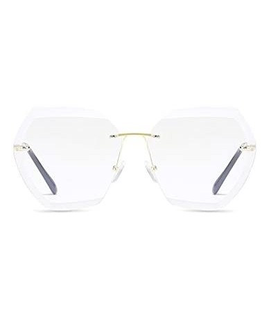 Oval Frameless Goggles for Women Men Retro Sun Glasses UV Protection - Style1 - CG18RQENI2U $6.86
