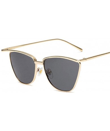 Aviator New Arrival 2019 Cateye Sunglasses Women Metal Vintage Luxury BlackGray - Goldgray - CR18Y5X4MI7 $20.35