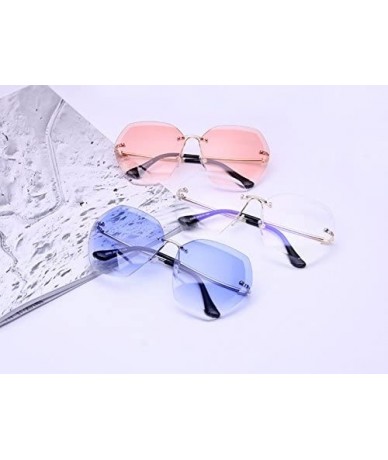 Round Vintage Frameless Goggles for Women Men Retro Sun Glasses UV Protection - Style1 - C218RTRACQD $7.22