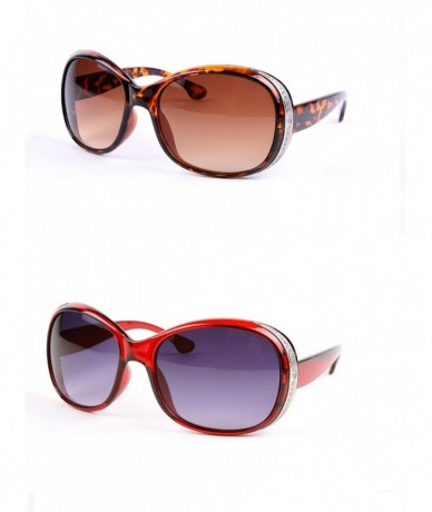 Round Women Designer Round Sunglasses P3013 - 2 Pcs Tortoise/Brown Gradient Lens & Wine/Smoke Gradient Lens - CT11AHKXGUF $30.45