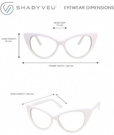 Cat Eye Vintage Cateye Sunglasses UV Protection Non Prescription Clear Lens Chic Retro Fashion Mod - CU18SCDDCEC $14.81