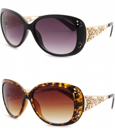 Oversized Designer Women oversized Fashion Sunglasses P4007 - 2 Pcs Black-gradientsmoke & Tort-gradientbrown - CI12K2ZMRUP $3...