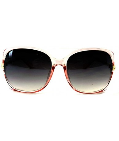 Aviator Vintage Thick Oversized Plastic Frame Womens Sunglasses UV 400 - Pink W Cz & Gold - CG18RQLL4XE $12.19