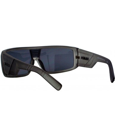 Rectangular KUSH Sunglasses Mens Fashion Shield Rectangular Frame UV 400 - Matte Grey - CQ18D7M3C9D $9.37