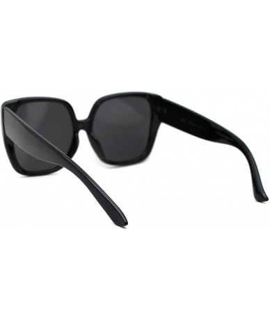 Butterfly Womens Thick Plastic Butterfly Fashion Sunglasses - Black Solid Black - CO18YTLYICT $11.39