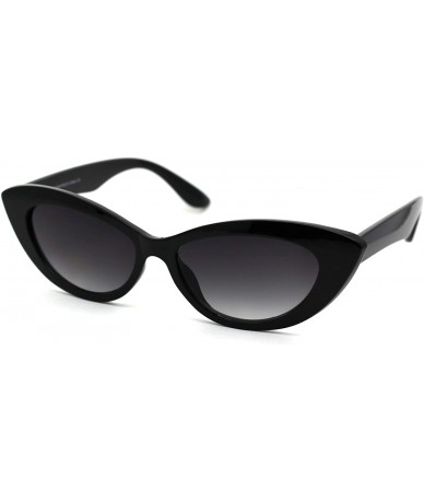Cat Eye Womens Mod Thick Plastic Cat Eye Gothic Sunglasses - Black Smoke - CM18WWIRE0N $7.45