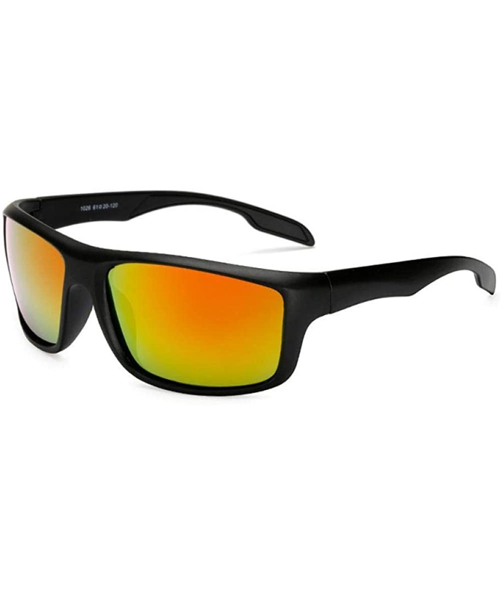 Aviator Vintage Overiszed Sunglasses Men Driving Rectangle Design Sun Black Multi - Red - C518XE9YSAK $20.48