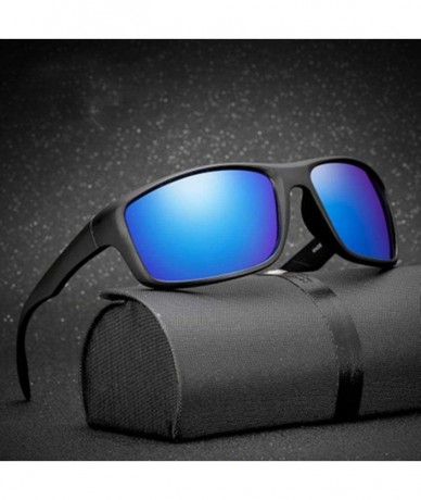 Aviator Vintage Overiszed Sunglasses Men Driving Rectangle Design Sun Black Multi - Red - C518XE9YSAK $7.90