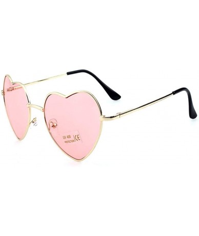 Goggle Ladies Heart Shaped Sunglasses Metal Women Designer Fashion Rimless Lenses Sun Glasses - C13 - CE18Y6I4Y4W $19.67