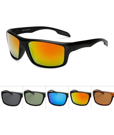 Aviator Vintage Overiszed Sunglasses Men Driving Rectangle Design Sun Black Multi - Red - C518XE9YSAK $20.48