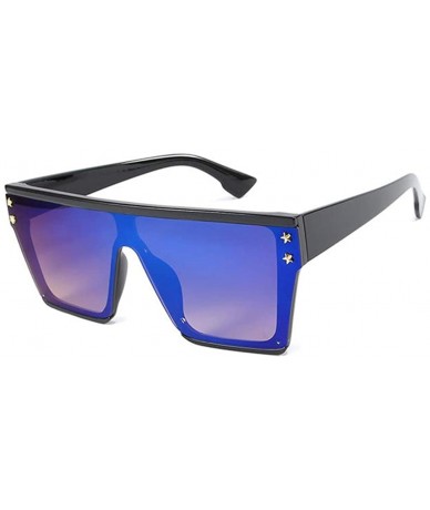 Aviator New Fashion Trend Street Photo Sunglasses Pentagram Decoration for Men and Women UV400 2078 - Blue - CK18AI3S4MX $18.00