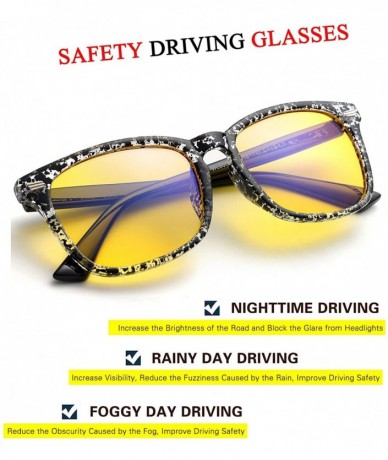 Rectangular HD Night Driving Glasses for Men Women Anti-glare Safety Glasses - Perfect for Any Weather - Ink Color - CD18CI3D...