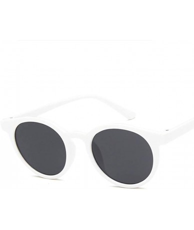 Oval Unisex Sunglasses Retro Beige Drive Holiday Oval Non-Polarized UV400 - White Grey - C418RLSK850 $9.83
