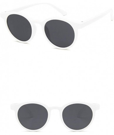 Oval Unisex Sunglasses Retro Beige Drive Holiday Oval Non-Polarized UV400 - White Grey - C418RLSK850 $9.83