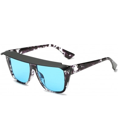 Goggle Retro Vintage Round Shield Modern Unisex UV Protection Fashion Sunglasses - Blue - CP18WU8H3KO $18.71