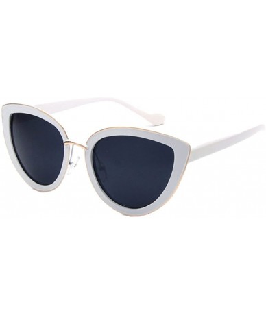 Goggle Women's Cat Eye Sunglasses Colorful Film Color White - C711ZT84UAP $12.03