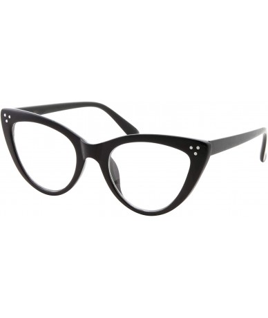 Oversized Womens Cateye Retro Clear Lens Glasses - Retro Nerd Vintage - Black - CE18I57AIEN $9.88