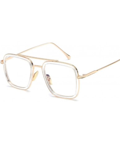 Oversized Sunglasses Men Vintage Brand Designer Coating Sun Glasses Women Gold Brown - Gold Trans - C518Y2NXSRQ $21.62