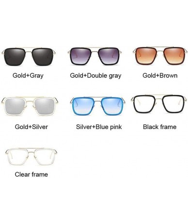 Oversized Sunglasses Men Vintage Brand Designer Coating Sun Glasses Women Gold Brown - Gold Trans - C518Y2NXSRQ $11.06