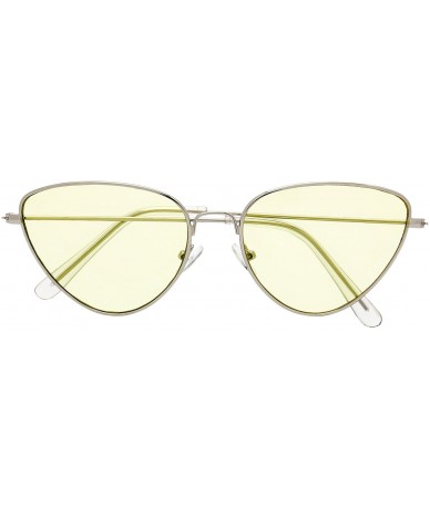 Cat Eye Vintage Narrow Cat Eye Tinted Lens Sunglasses for Women Gift Box - 2-silver - CJ18C794D3L $13.11